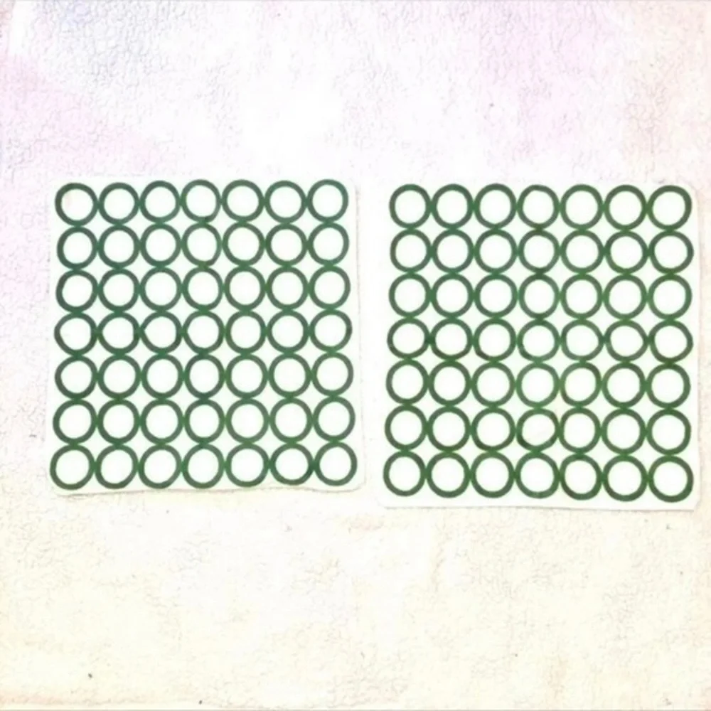 SET OF TWO 17” SQUARES PILLOW CASES WHITE WITH GREEN CIRCLES